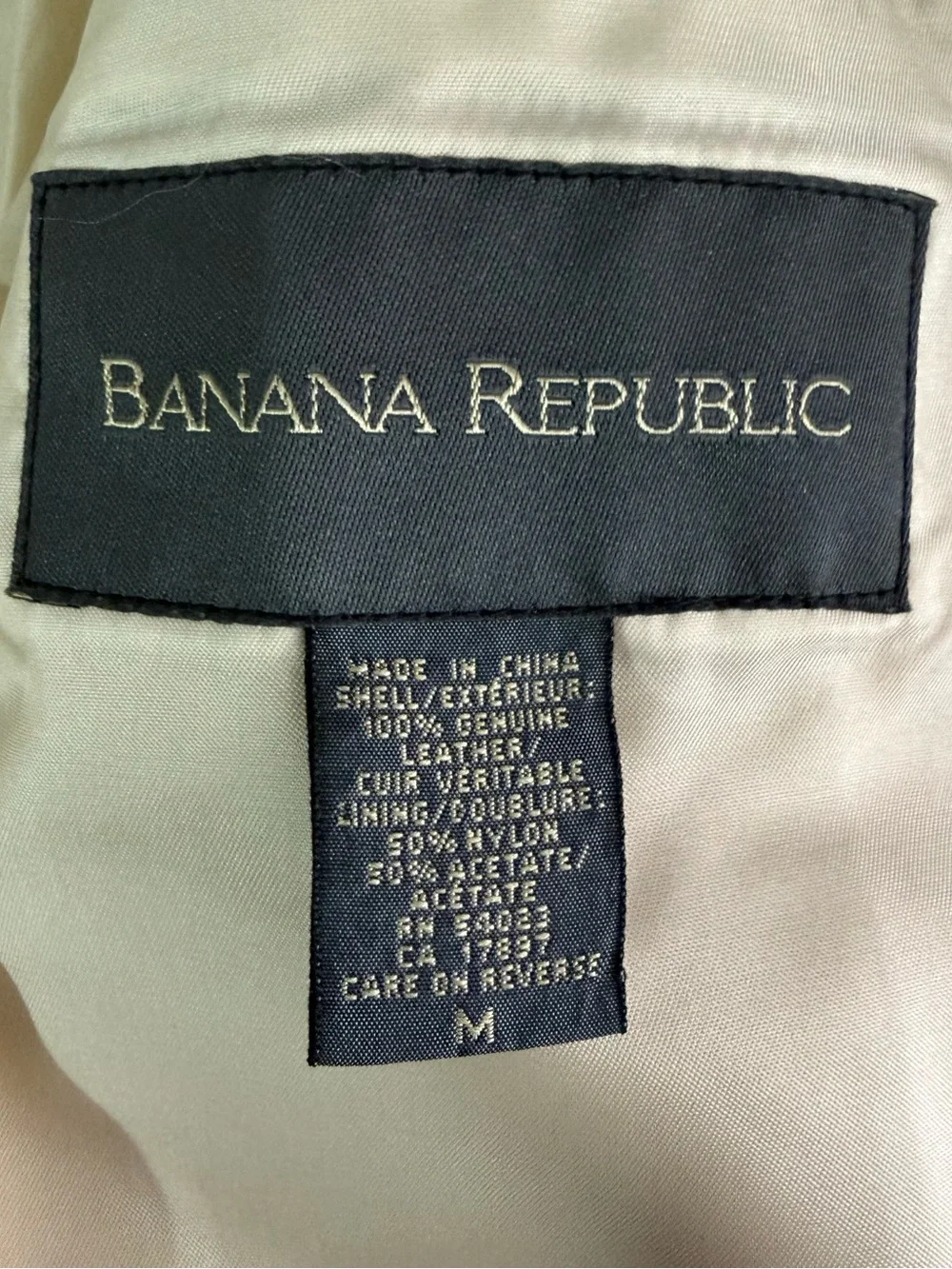 Banana Republic Genuine Leather Blazer Jacket Men’s Medium Cream Ivory